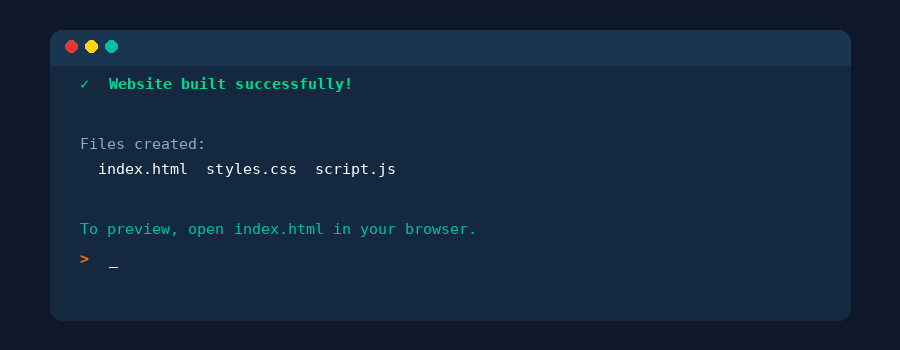 Build complete — files ready to preview