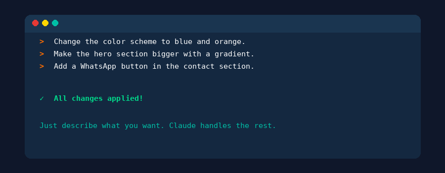 Customizing by just describing what you want